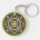 Gemini Mandala Acryl Sleutelhanger (Achterkant)
