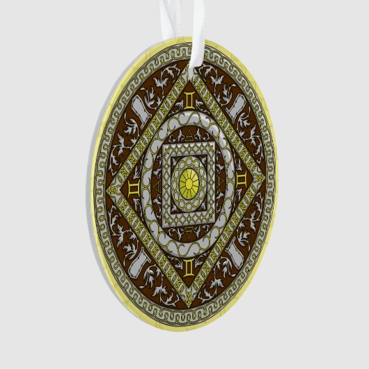 Gemini Mandala Acrylic Ornament (voorkant)