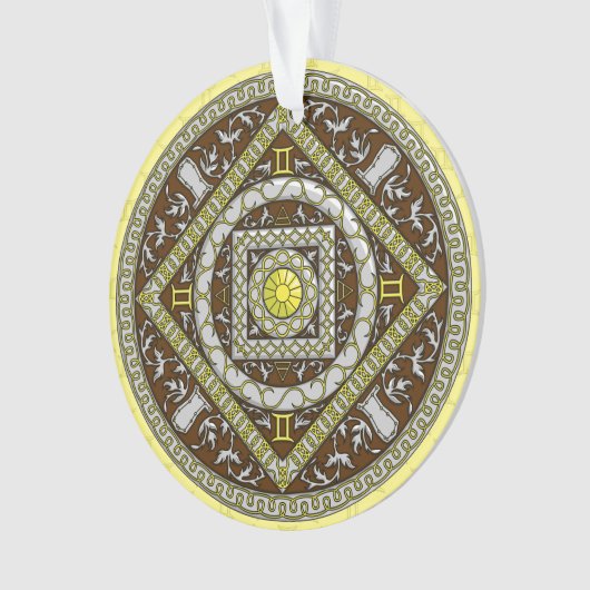 Gemini Mandala Acrylic Ornament (voorkant)