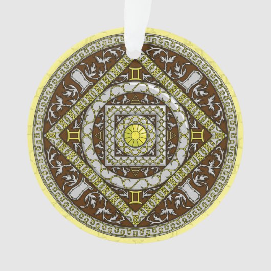 Gemini Mandala Acrylic Ornament (voorkant)