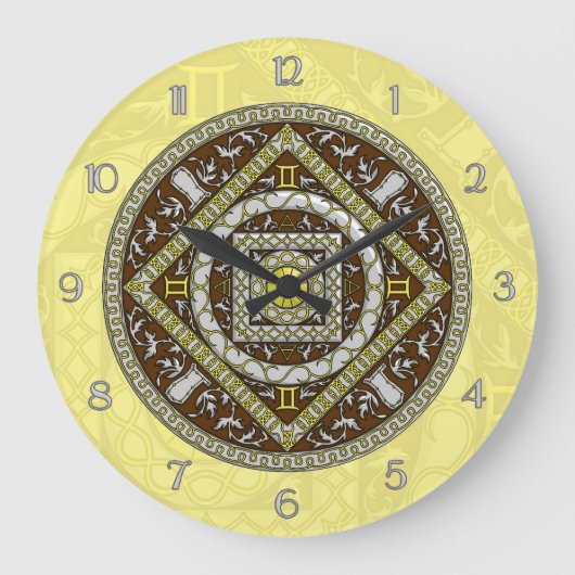 Gemini Mandala Clock Grote Klok (Voorkant)