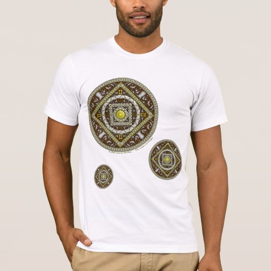 Gemini Mandala Heren Licht Shirt (Voorkant)