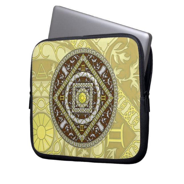 Gemini Mandala Laptoptas Laptop Sleeve (Voorkant Links)