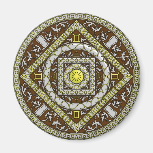 Gemini Mandala Magnet (Voorkant)