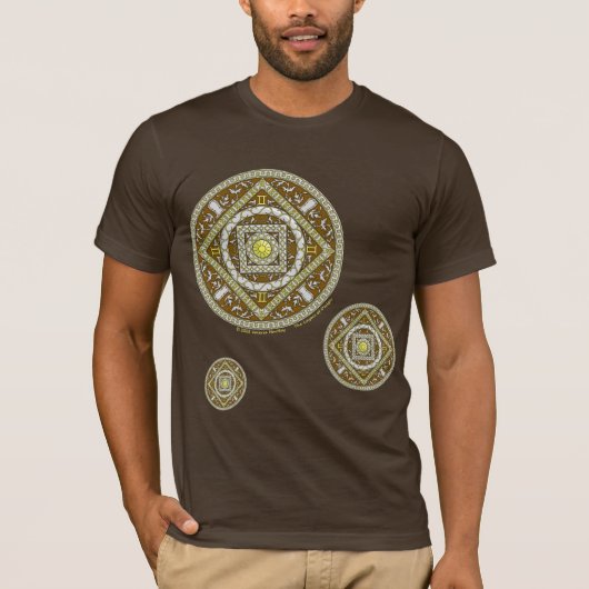 Gemini Mandala Mannen Dark Shirt (Voorkant)