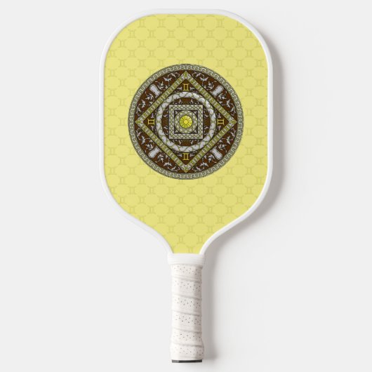 Gemini Mandala Pickleball Paddle (Voorkant)