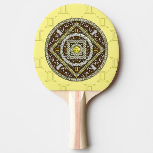 Gemini Mandala Ping Pong Paddle Tafeltennisbatje (Voorkant)