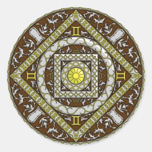 Gemini Mandala Sticker (Voorkant)