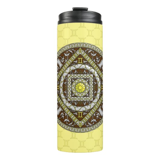 Gemini Mandala Thermische Tumbler Thermosbeker (Voorkant)