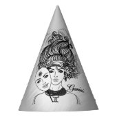 Gemini Mask Lady Zodiac Feesthoedjes (Voorkant)