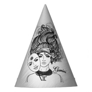 Gemini Mask Lady Zodiac Feesthoedjes