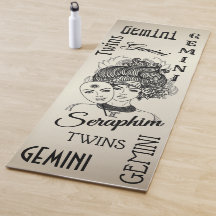 Gemini Mask Lady Zodiac Gold Personal Yoga Mat