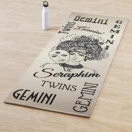 Gemini Mask Lady Zodiac Gold Personal Yoga Mat