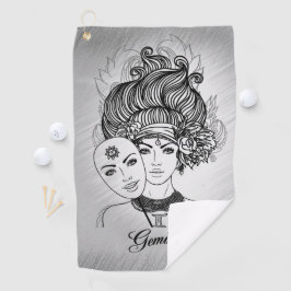 Gemini Mask Lady Zodiac Golfhanddoek
