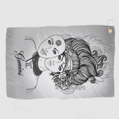 Gemini Mask Lady Zodiac Golfhanddoek (Horizontaal)