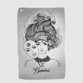 Gemini Mask Lady Zodiac Golfhanddoek (Voorkant)