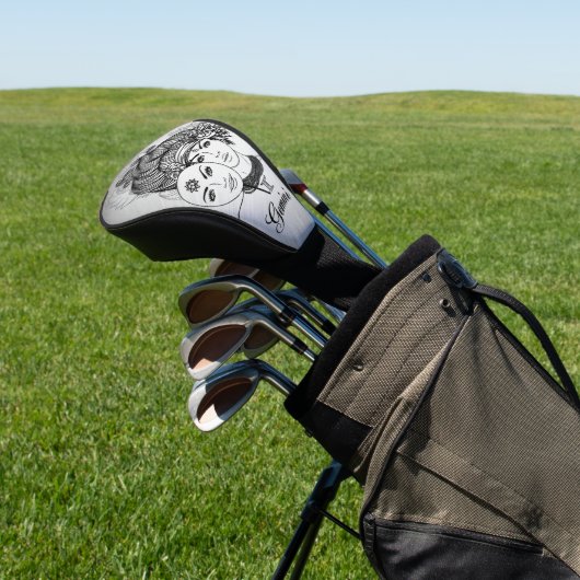 Gemini Mask Lady Zodiac Golfheadcover (Insitu)