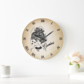 Gemini Mask Lady Zodiac Grote Klok (Huis)