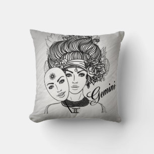 Gemini Mask Lady Zodiac Kussen