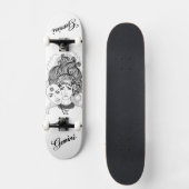 Gemini Mask Lady Zodiac Persoonlijk Skateboard (Voorkant)