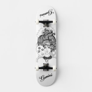 Gemini Mask Lady Zodiac Persoonlijk Skateboard