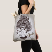 Gemini Mask Lady Zodiac Tote Bag (Dichtbij)