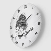 Gemini MaskLady Zodiac Roman Numerals Grote Klok (Hoek)