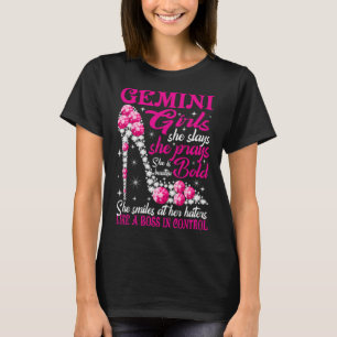 Gemini Meisje Als een Baas In Controle diamanten s T-shirt