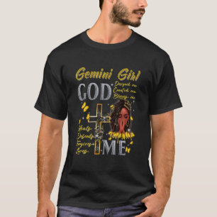 Gemini meisje God zegent me zwart meisje Magic Afr T-shirt