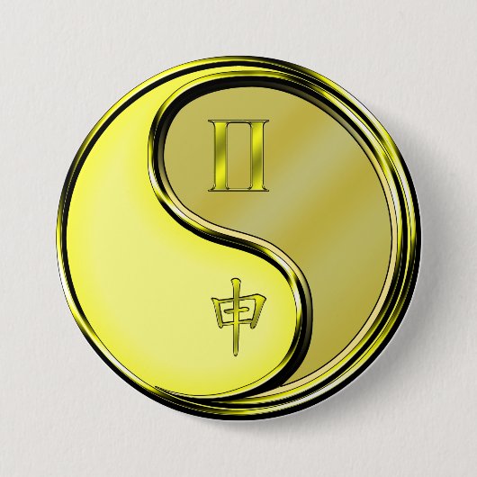 Gemini & Metal Monkey Ronde Button 7,6 Cm (Voorkant)