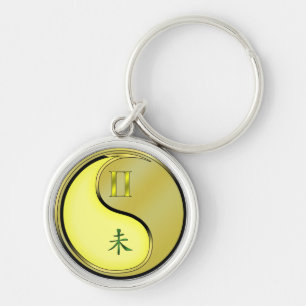 Gemini & metalen geit sleutelhanger