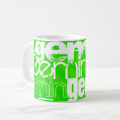 Gemini Neon Green Stripes Koffiemok (Voorkant links)