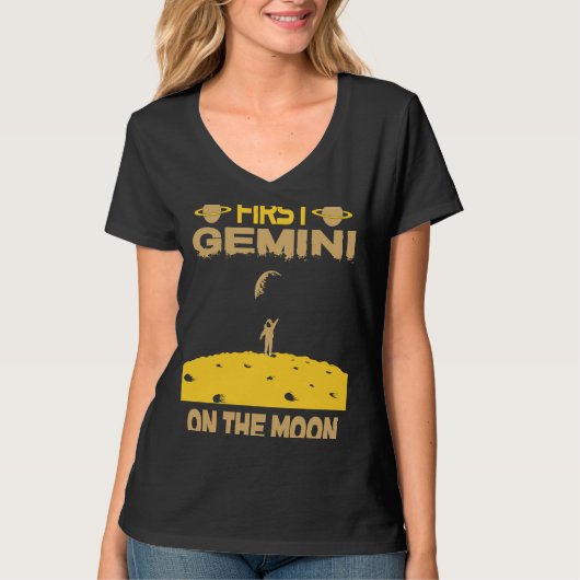 Gemini On The Moon T-shirt (Voorkant)