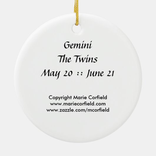 Gemini Ornament (Achterkant)