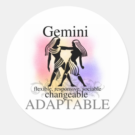 Gemini over jou ronde sticker (Voorkant)