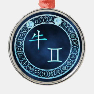 Gemini/Ox Metalen Ornament