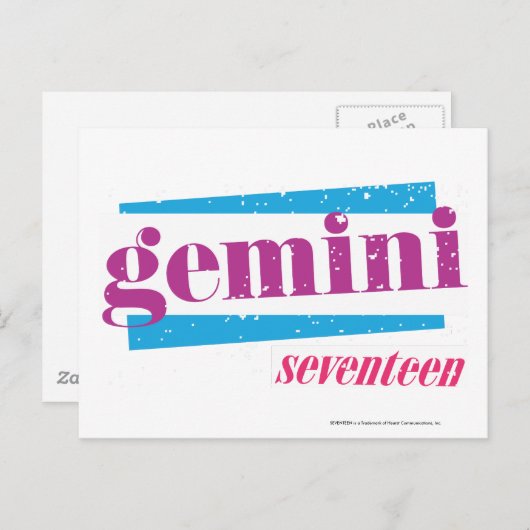 Gemini Paars Briefkaart (Voorkant / Achterkant)