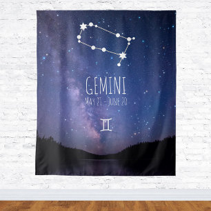 Gemini Persoonlijk Astrologie Wandtapijt Wandkleed