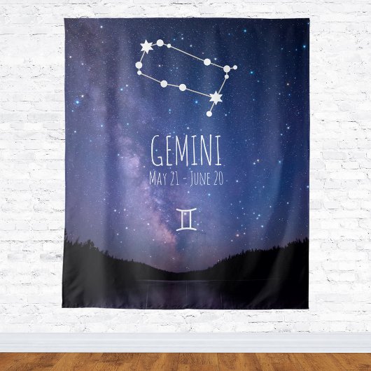 Gemini | Persoonlijk Astrologie Wandtapijt Wandkleed