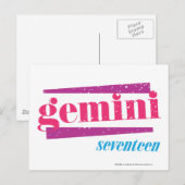 Gemini Pink Briefkaart (Voorkant / Achterkant)