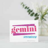 Gemini Pink Briefkaart (Staand voorkant)
