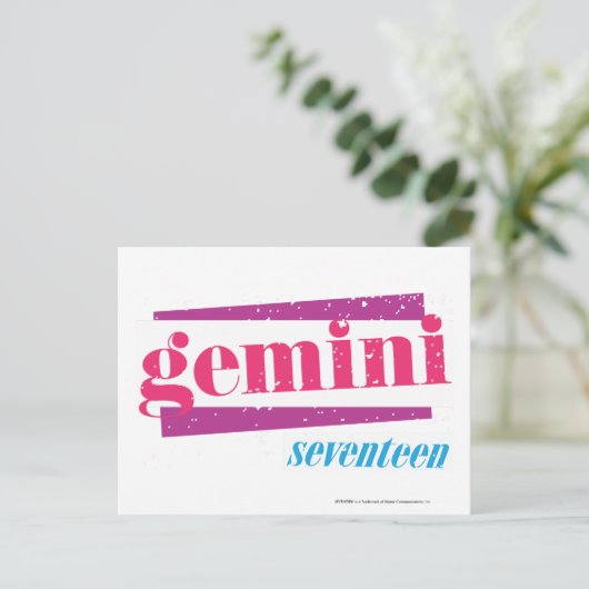 Gemini Pink Briefkaart (Staand voorkant)