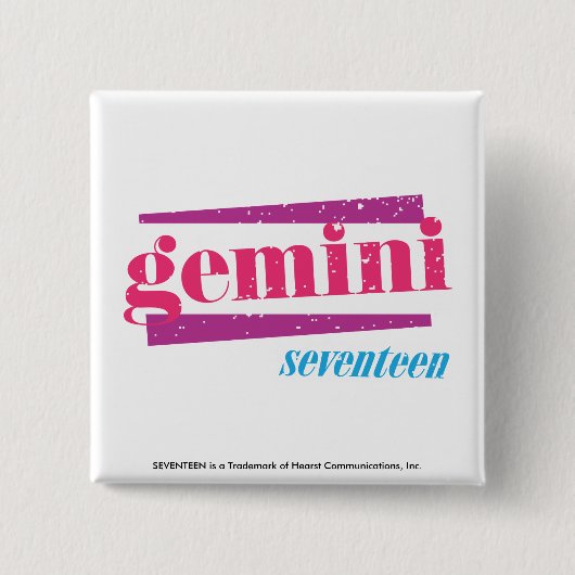 Gemini Pink Vierkante Button 5,1 Cm (Voorkant)