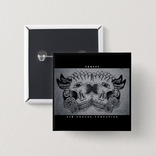 Gemini Print Vierkante Button 5,1 Cm (Voorkant /achterkant)
