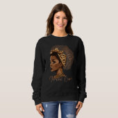 Gemini Queen Leopard Afro Melanin Zodiac Horoscope Trui (Voorkant volledig)