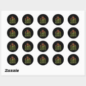 Gemini Queen Loc'd Black Woman Camo Zodiac Sign  Ronde Sticker (Vel)