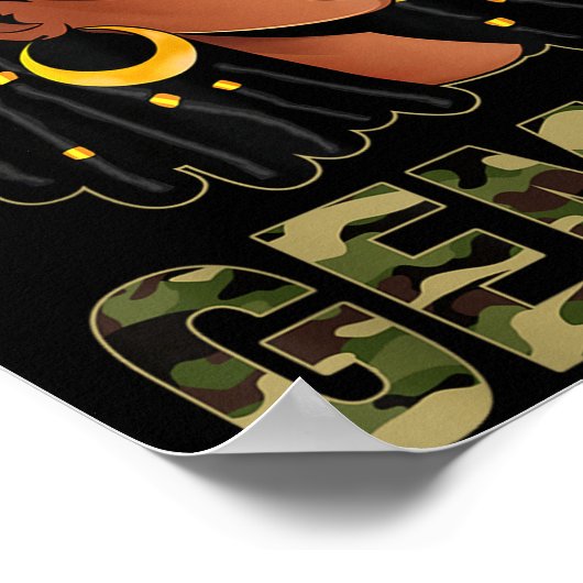 Gemini Queen Loc'd Hair Black Woman Camo Cap Zodia Poster (Hoek)