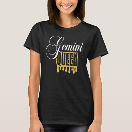 Gemini Queen Zodiac Sign T-shirt (Voorkant)
