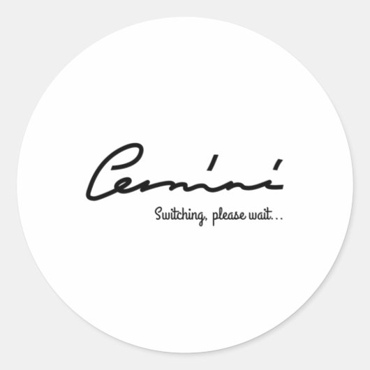 Gemini Quirky T-shirt. Sticker (Voorkant)