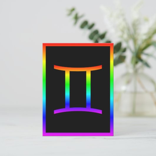 Gemini Rainbow Briefkaart (Staand voorkant)